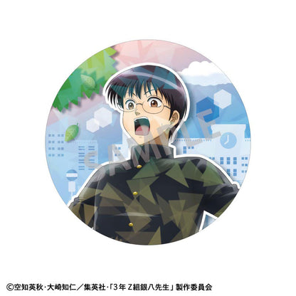 3-nen Z-gumi Ginpachi-sensei Trading Hologram Tin Badge Scene of Going to School 8Pack BOX - Image 3