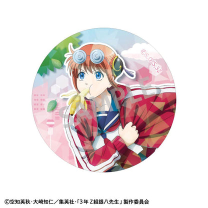 3-nen Z-gumi Ginpachi-sensei Trading Hologram Tin Badge Scene of Going to School 8Pack BOX - Image 4