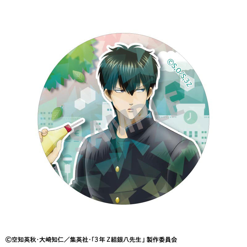 3-nen Z-gumi Ginpachi-sensei Trading Hologram Tin Badge Scene of Going to School 8Pack BOX - Image 5