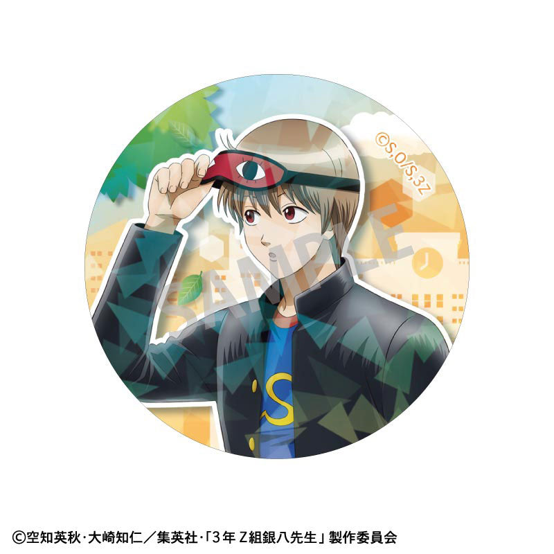 3-nen Z-gumi Ginpachi-sensei Trading Hologram Tin Badge Scene of Going to School 8Pack BOX - Image 6
