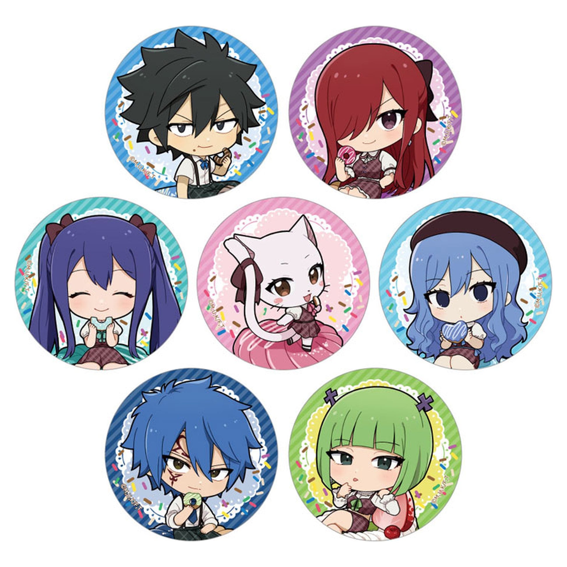 FAIRY TAIL 100 Years Quest Trading Tin Badge (Doughnut / ver.B) 7Pack BOX - Image 1