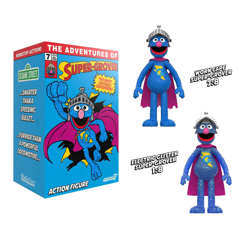 Re Action 3.75 Inch Action Figure Sesame Street Super Grover 4Pack BOX - Image 6