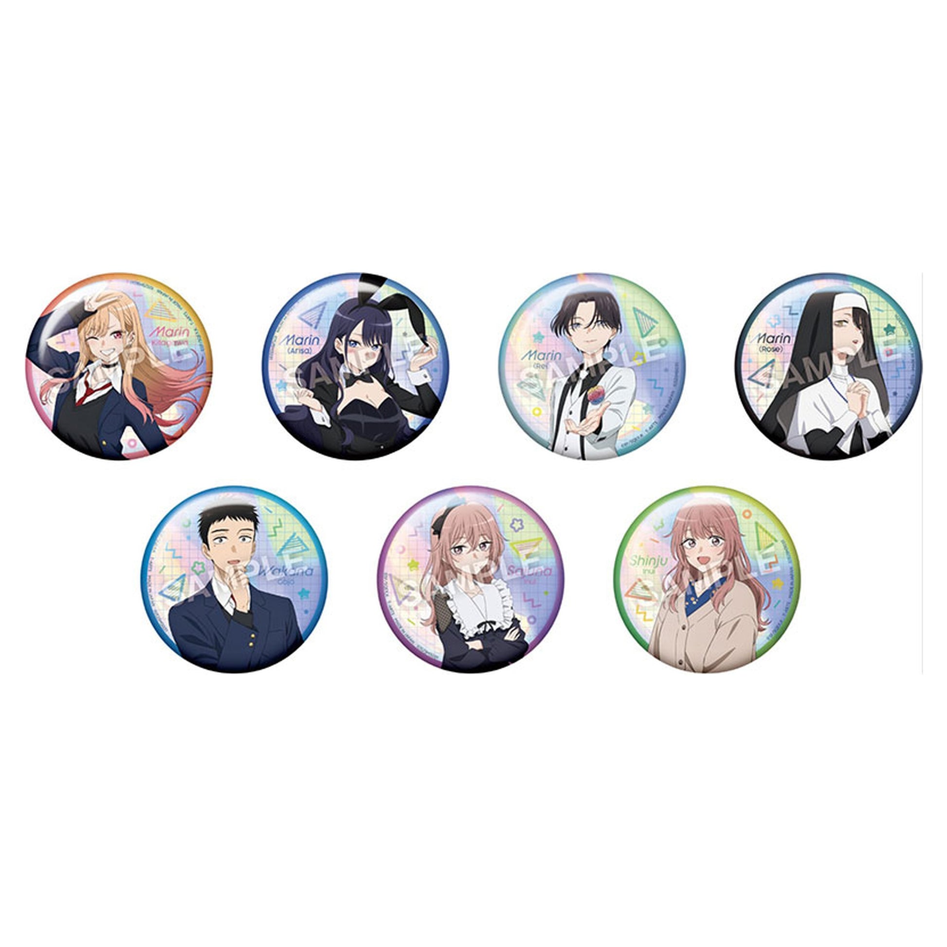 My Dress-Up Darling Shine Trading Tin Badge 7Pack BOX - Image 1