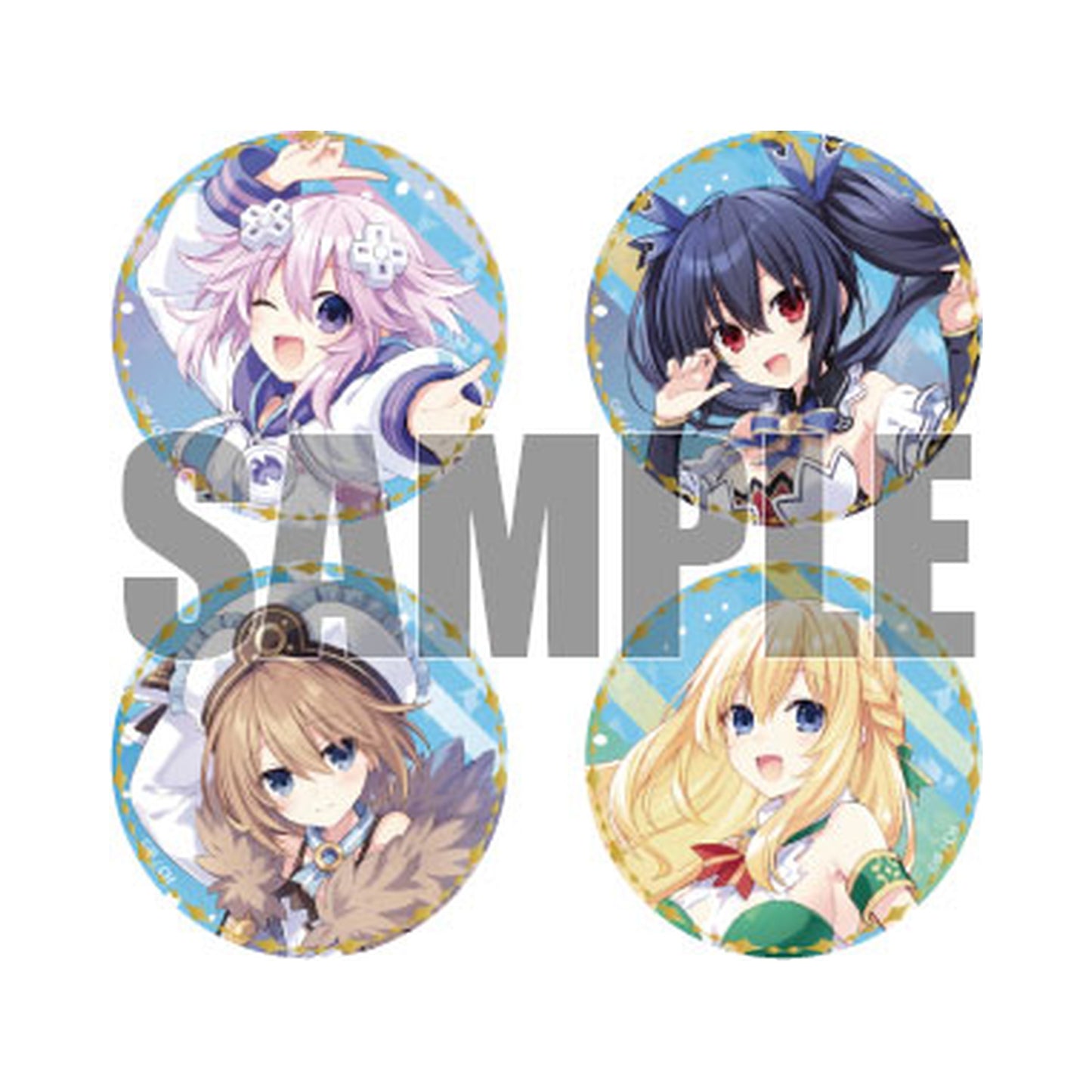 Hyperdimension Neptunia 15th Anniversary New Illustration Connecting Tin Badge - Image 1