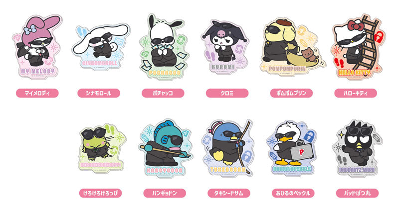 Sanrio Characters Acrylic Sticker Manekkoode Spy Ver. 11Pack BOX - Image 2