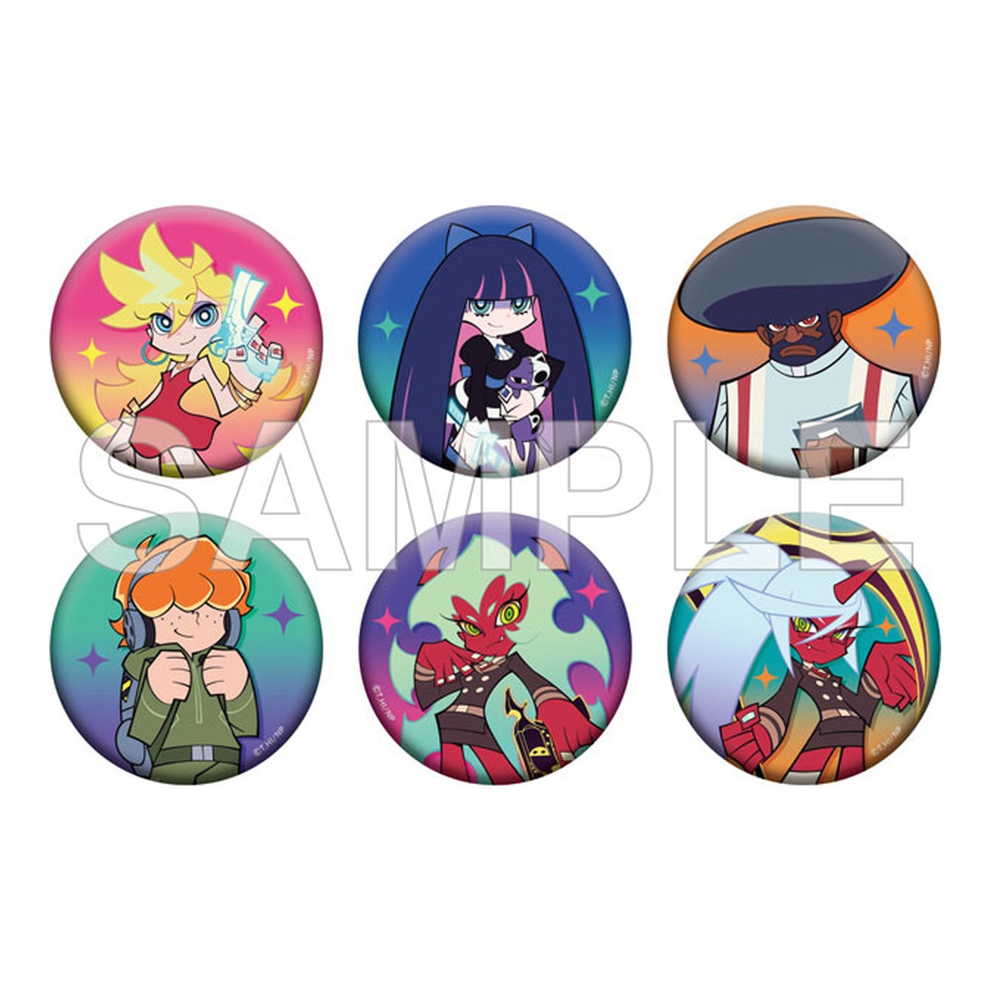 PANTY & STOCKING with GARTERBELT Tradable Tin Badge No.2 6Pack BOX - Image 1