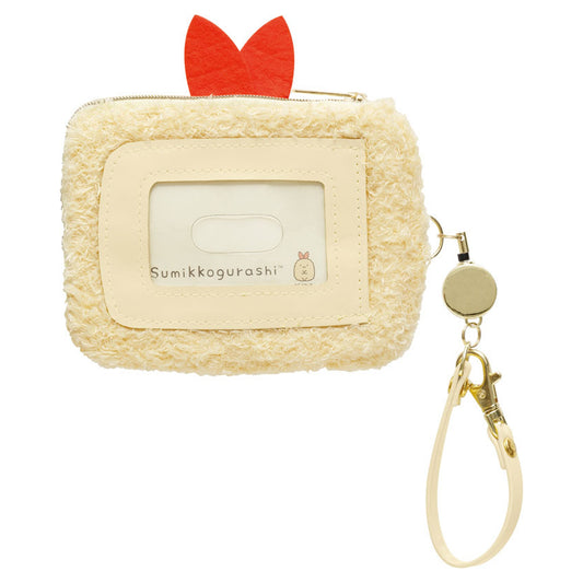 PB72606 Sumikko Gurashi Plush Pass Case w/Reel Ebifurai no Shippo - Image 1