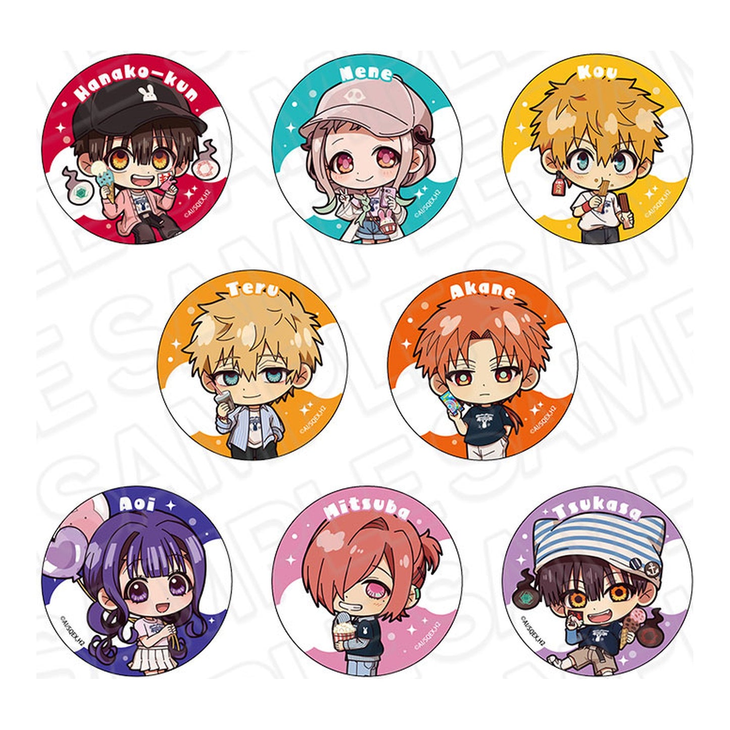 TV Anime Jibaku Shounen Hanako-kun 2 Tin Badge (Blind) Theme Park Mini Chara ver. 8Item Set - Image 1