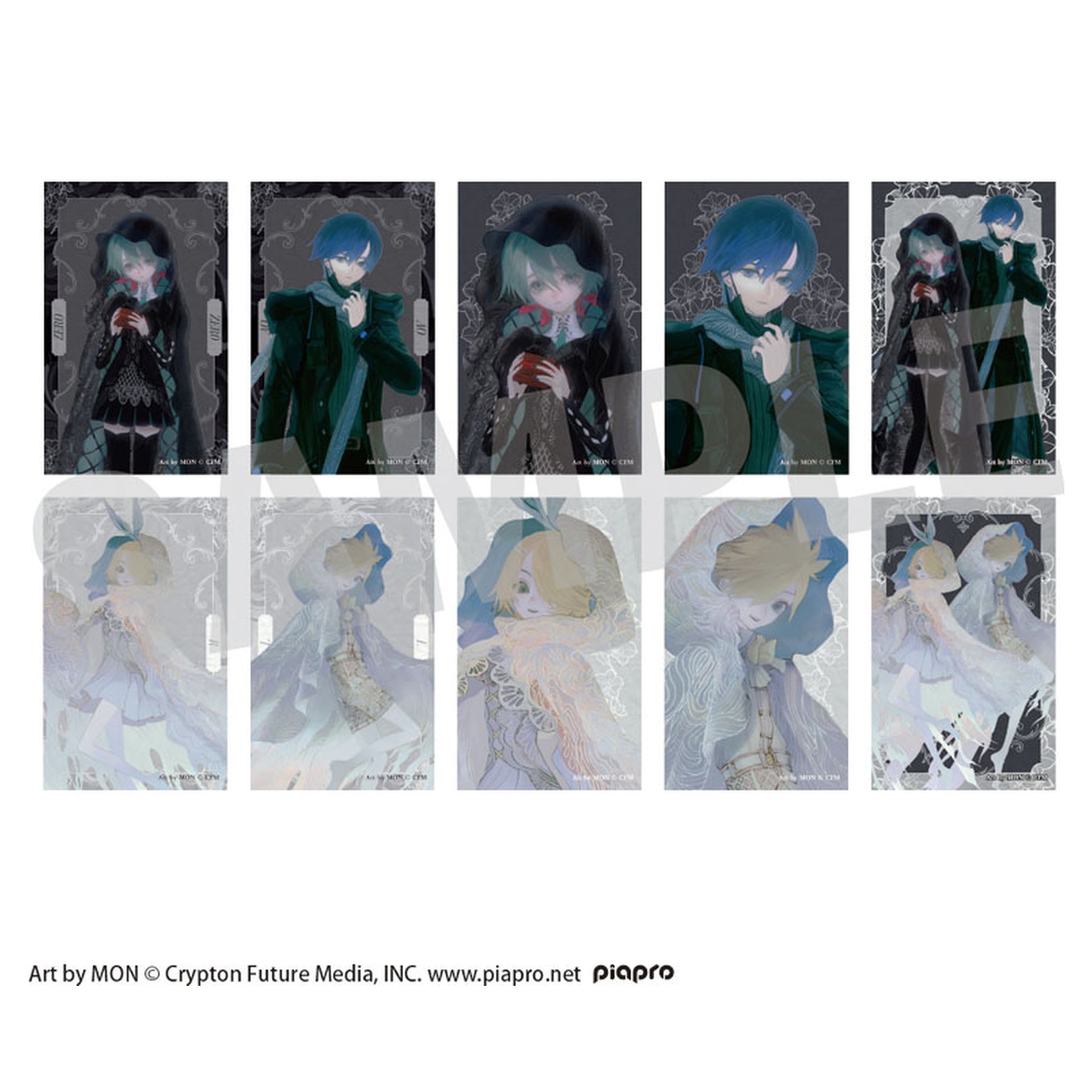 VOCALOID STEAKA "Wochirare" Hatsune Miku x Obaken Trading Photo Card 5Pack Set - Image 1