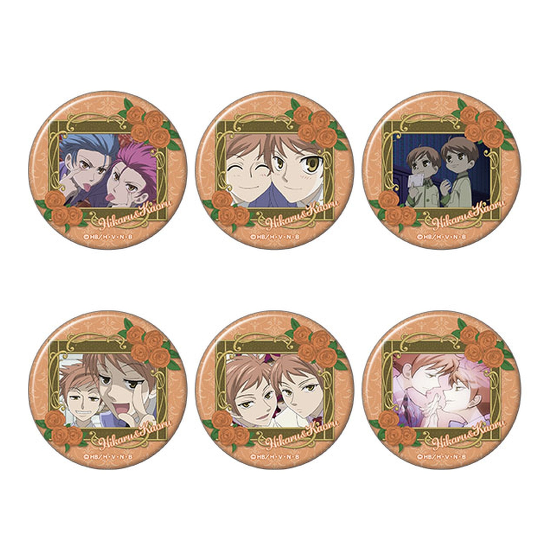 Ouran High School Host Club Oshi Chara Badge Collection Hikaru Hitachiin, Kaoru 6Pack BOX - Image 1