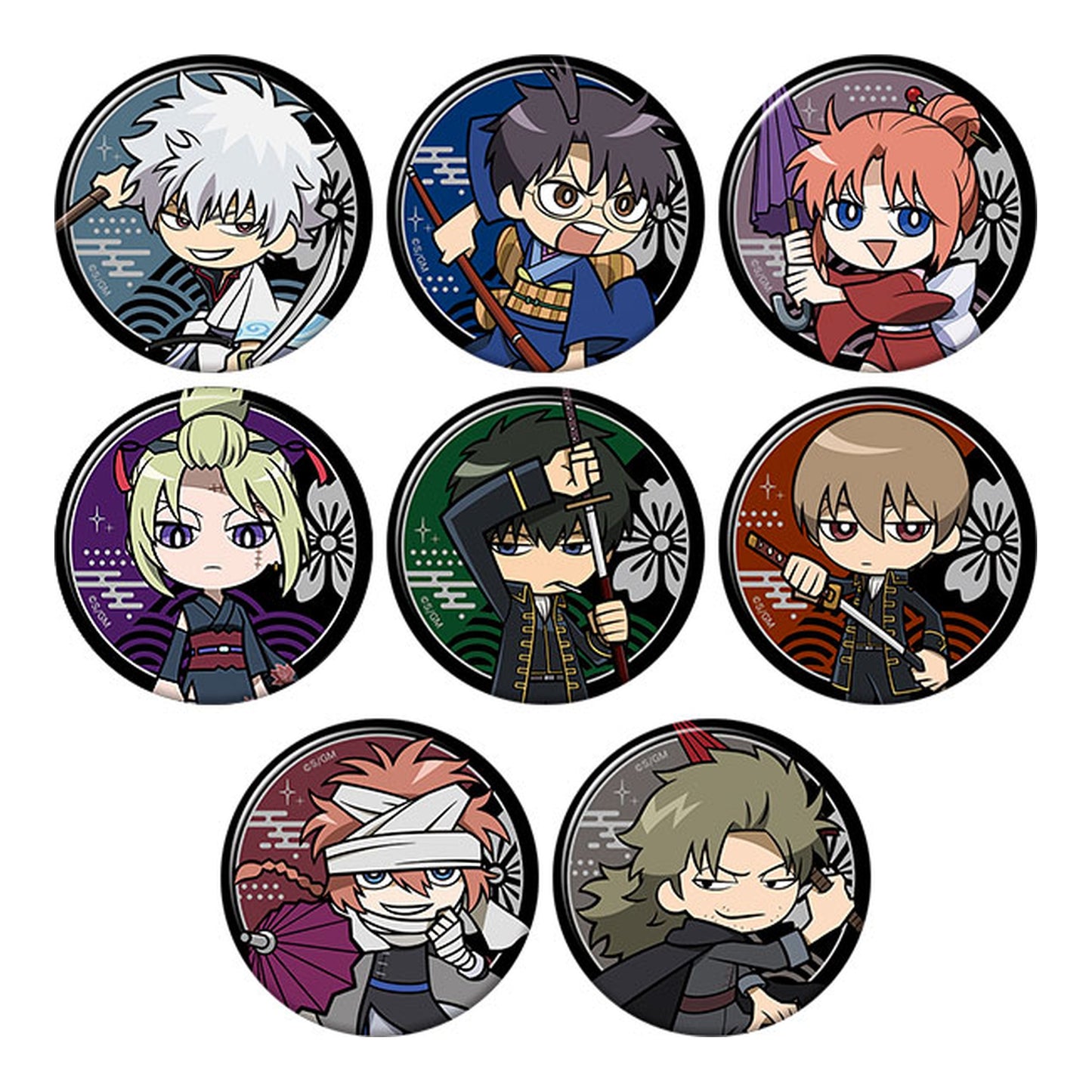 Gintama Movie Yoshiwara in Flames Chara Badge Collection Mini Chara 8Pack BOX - Image 1