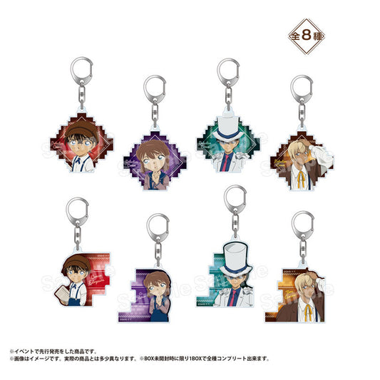 Detective Conan Retro Modern Series Trading Acrylic Keychain 8Pack BOX - Image 1