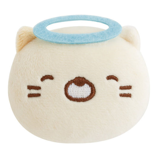 AB38704 Sumikko Gurashi Emoji-zu Plush Badge Neko - Image 1
