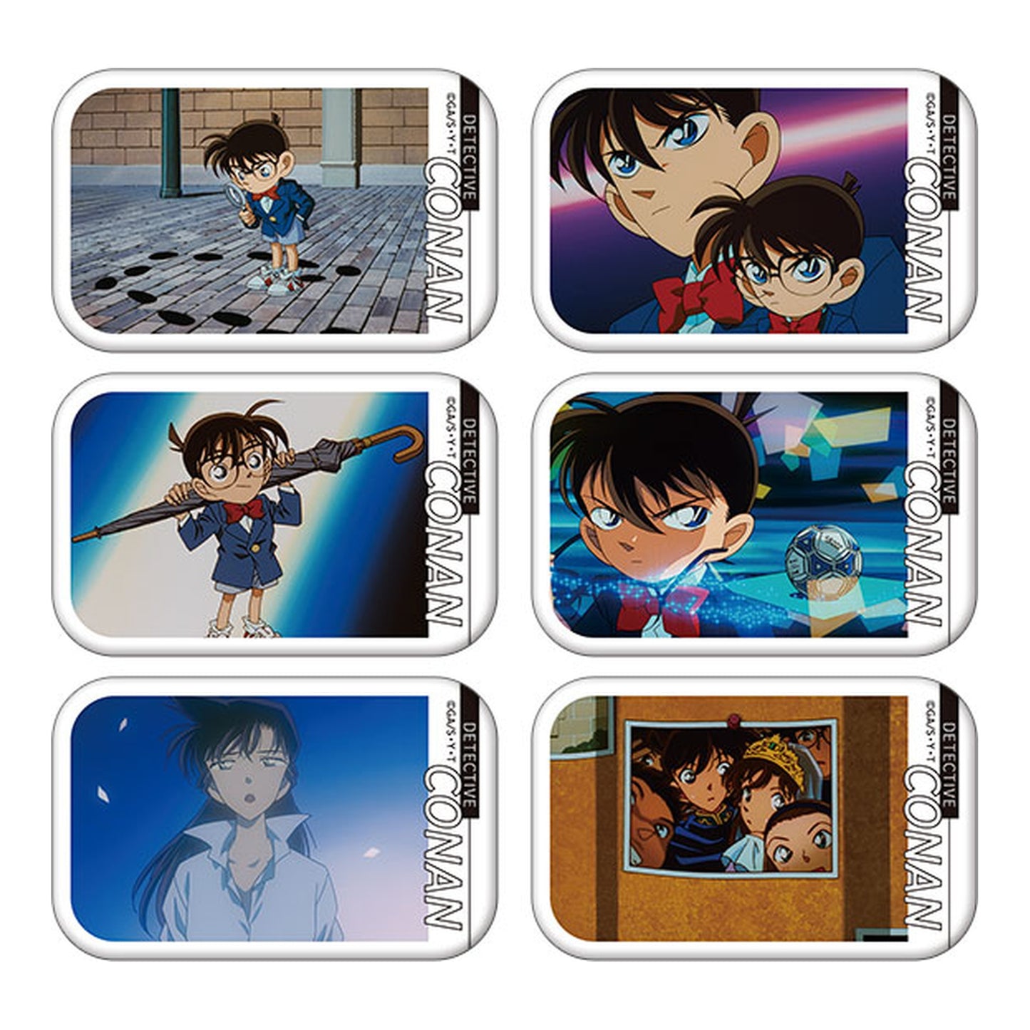 Detective Conan Memorial Square Tin Badge Collection vol.1 -ED- 6Pack BOX - Image 1