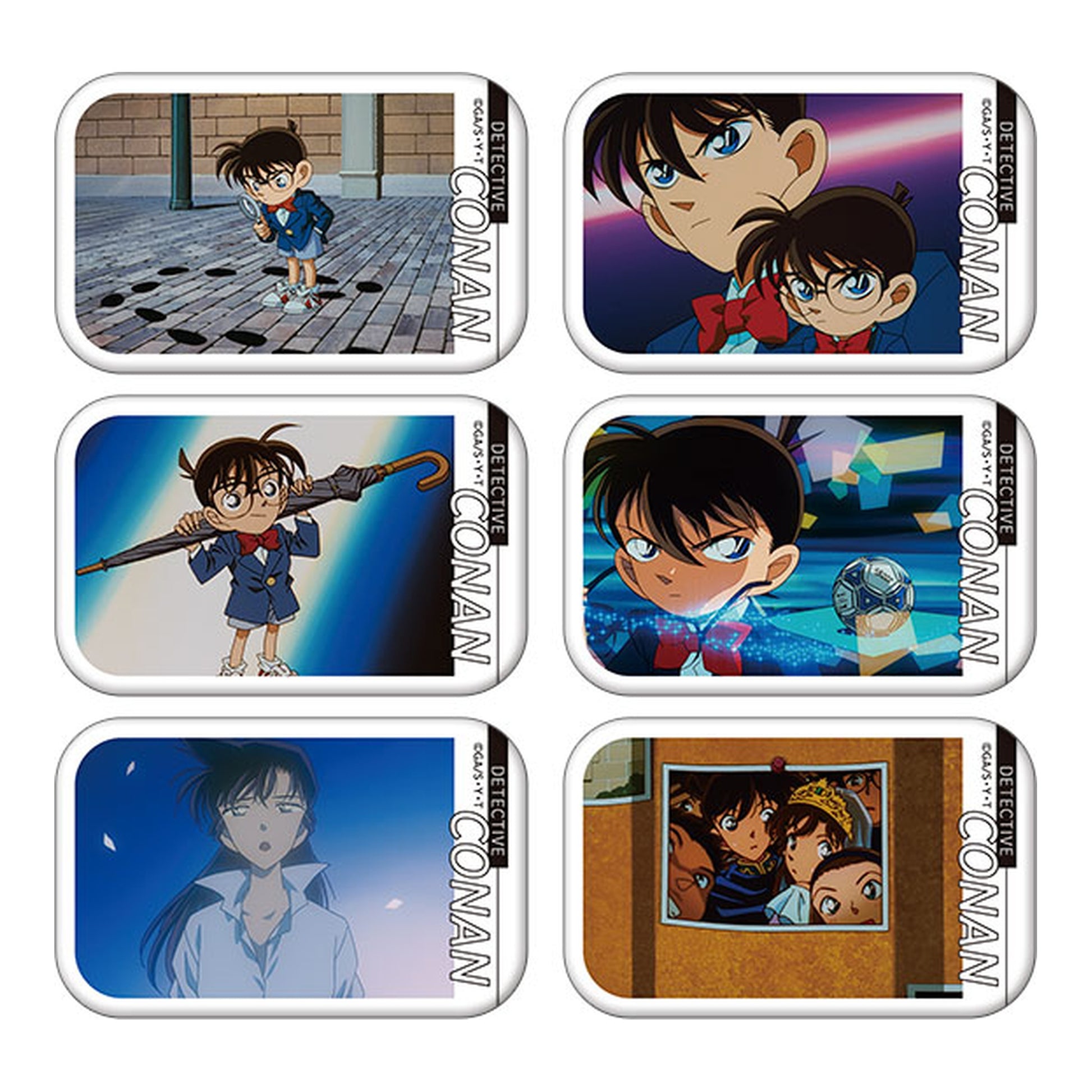 Detective Conan Memorial Square Tin Badge Collection vol.1 -ED- 6Pack BOX - Image 1