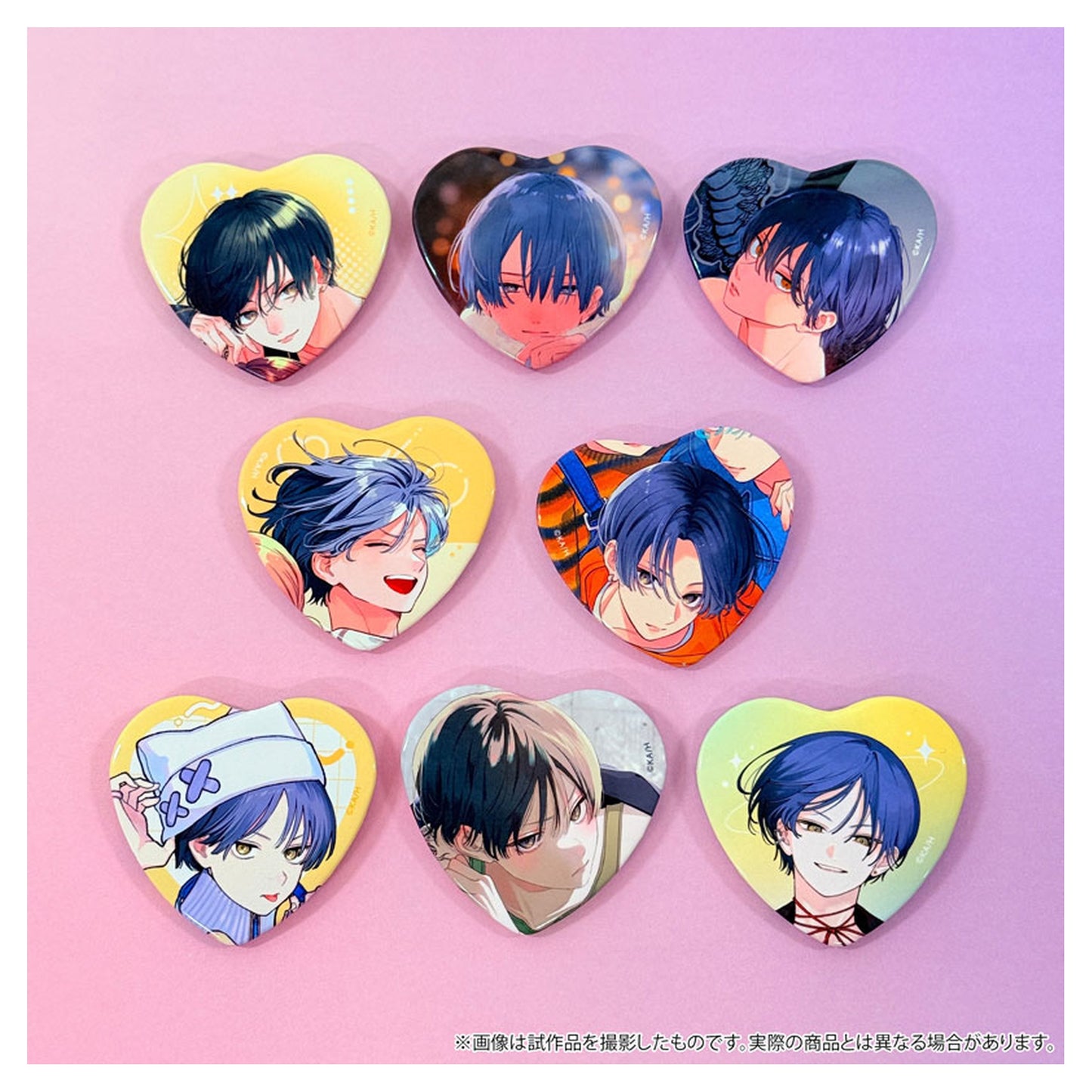 Heart-Shaped Oshi Chara Badge Collection Ryo Doigaki 8Pack BOX - Image 1