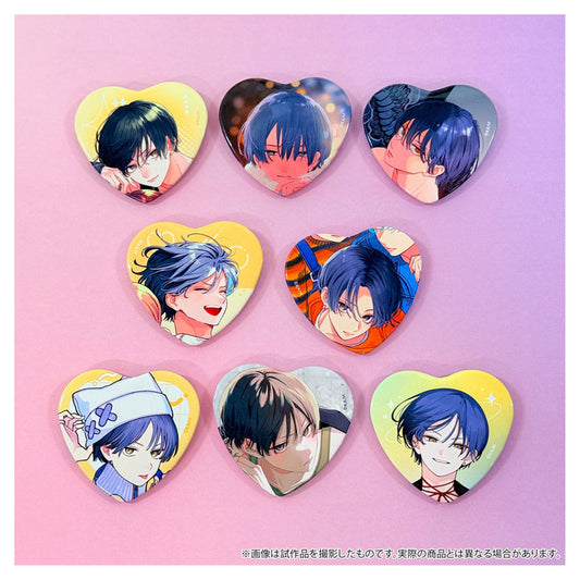 Heart-Shaped Oshi Chara Badge Collection Ryo Doigaki 8Pack BOX - Image 1