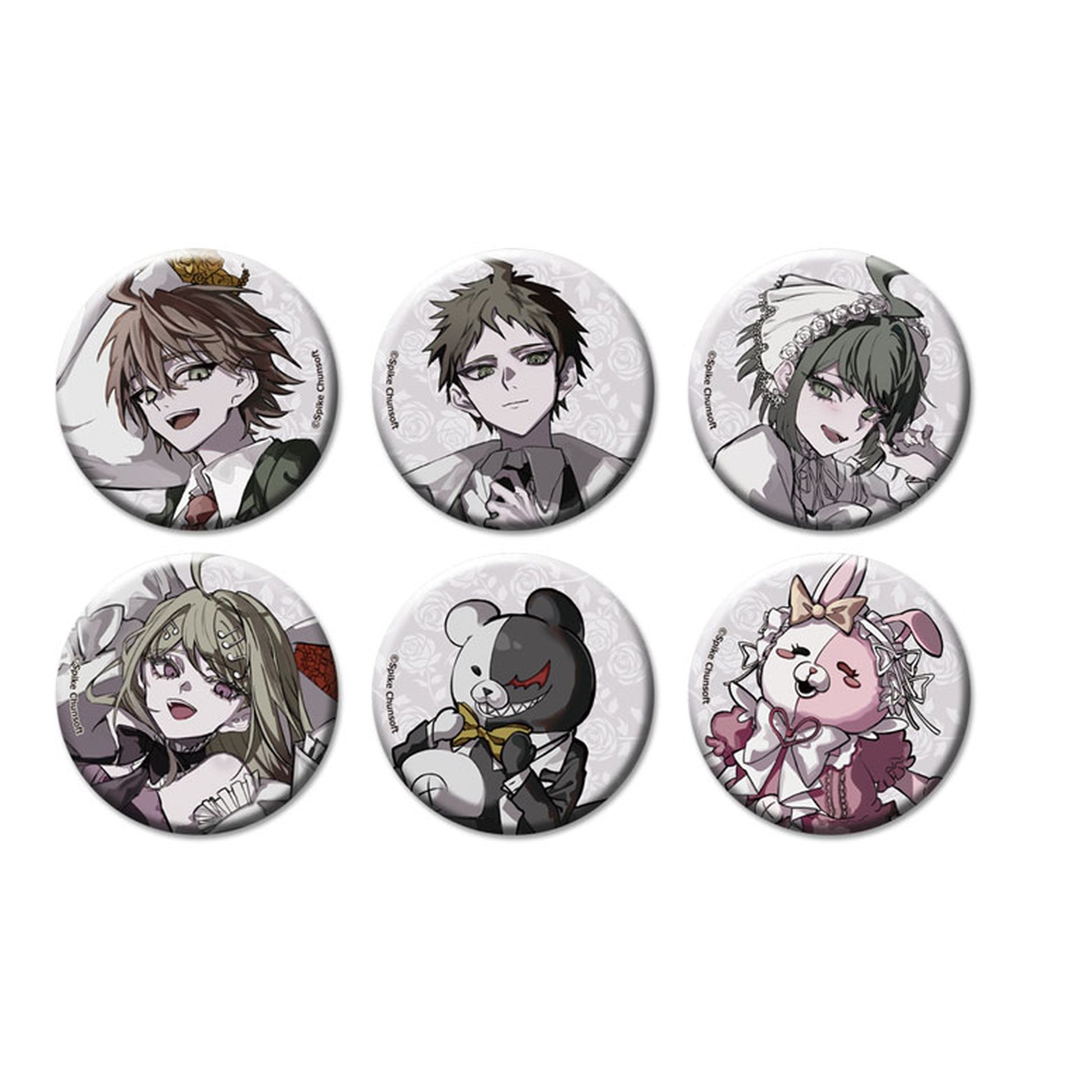 Danganronpa Series 15th Anniversary Illustration Tradable Tin Badges Complete Set - Image 1