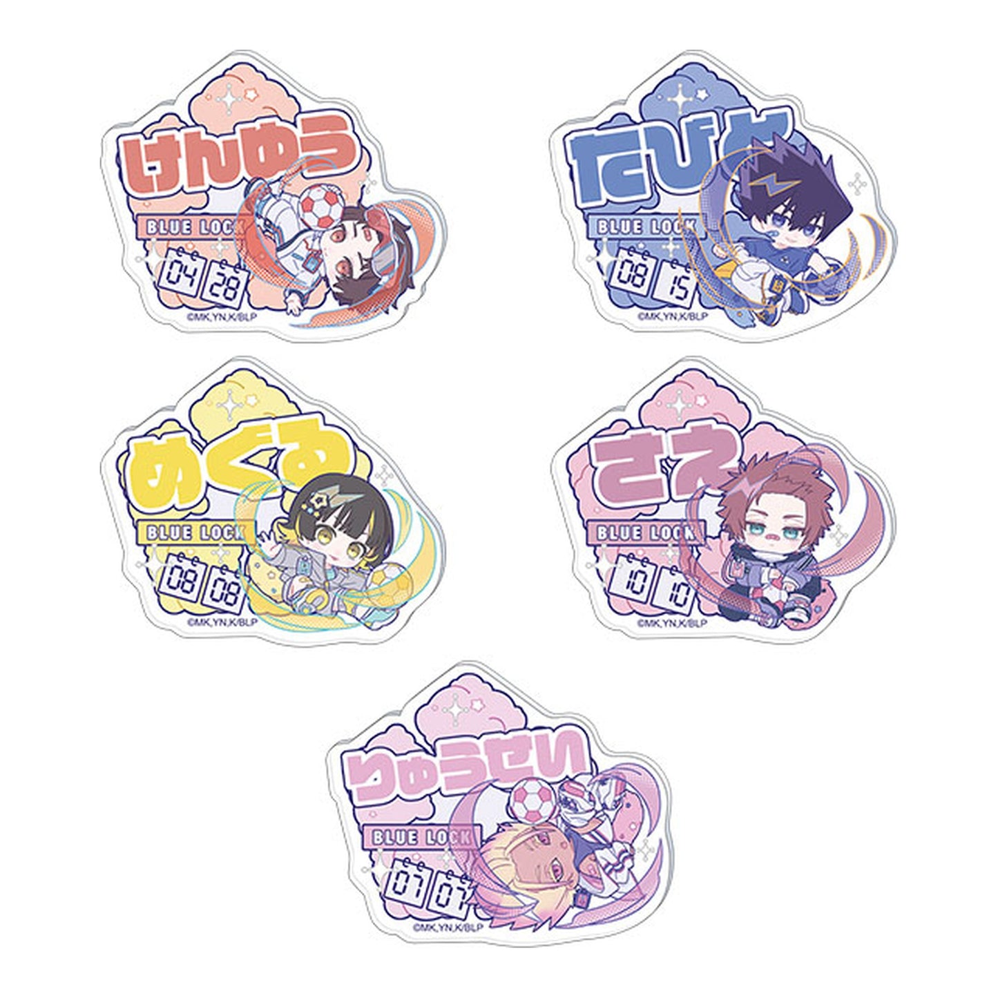 Bluelock 2nd Season Name Badge Collection Pastel Pop Vol.2 5Pack BOX - Image 1