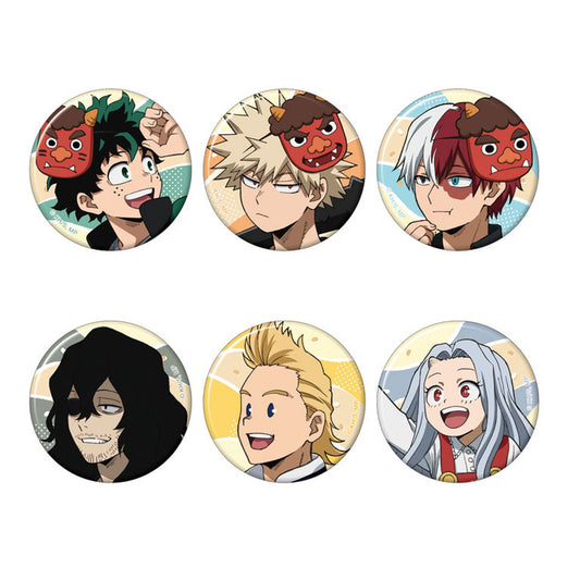 My Hero Academia Chara Badge Collection Throw the Beans! 6Pack BOX - Image 1