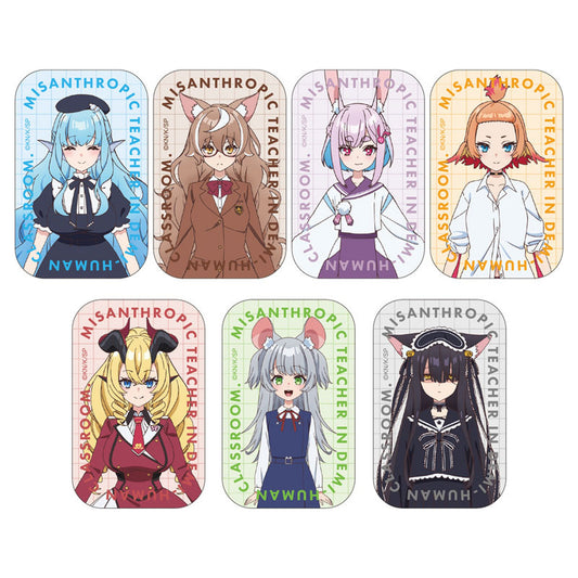 Jingai Kyoushitsu no Ningengirai Kyoushi Square Tin Badge Collection 7Pack BOX - Image 1