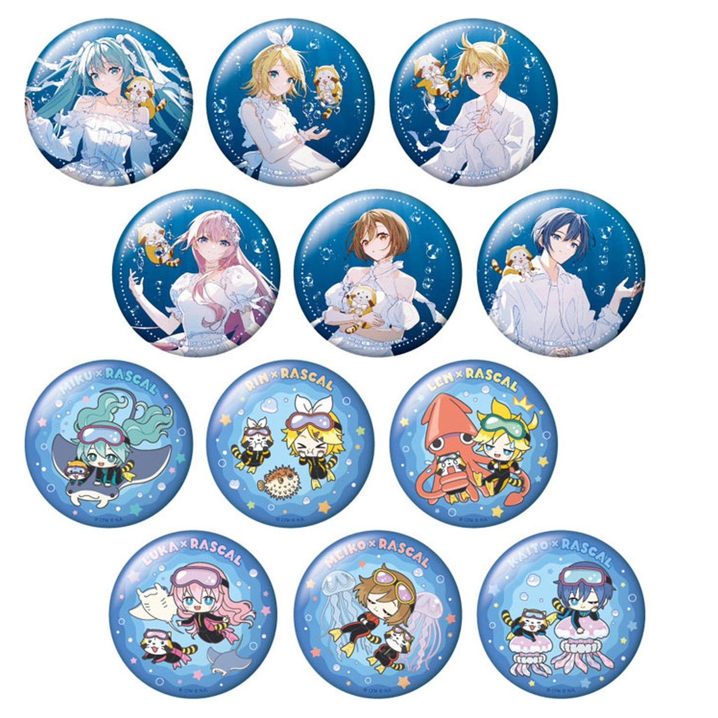 Hatsune Miku x Rascal 2025 Big Hologram Tin Badge Collection 12Pack BOX - Image 1