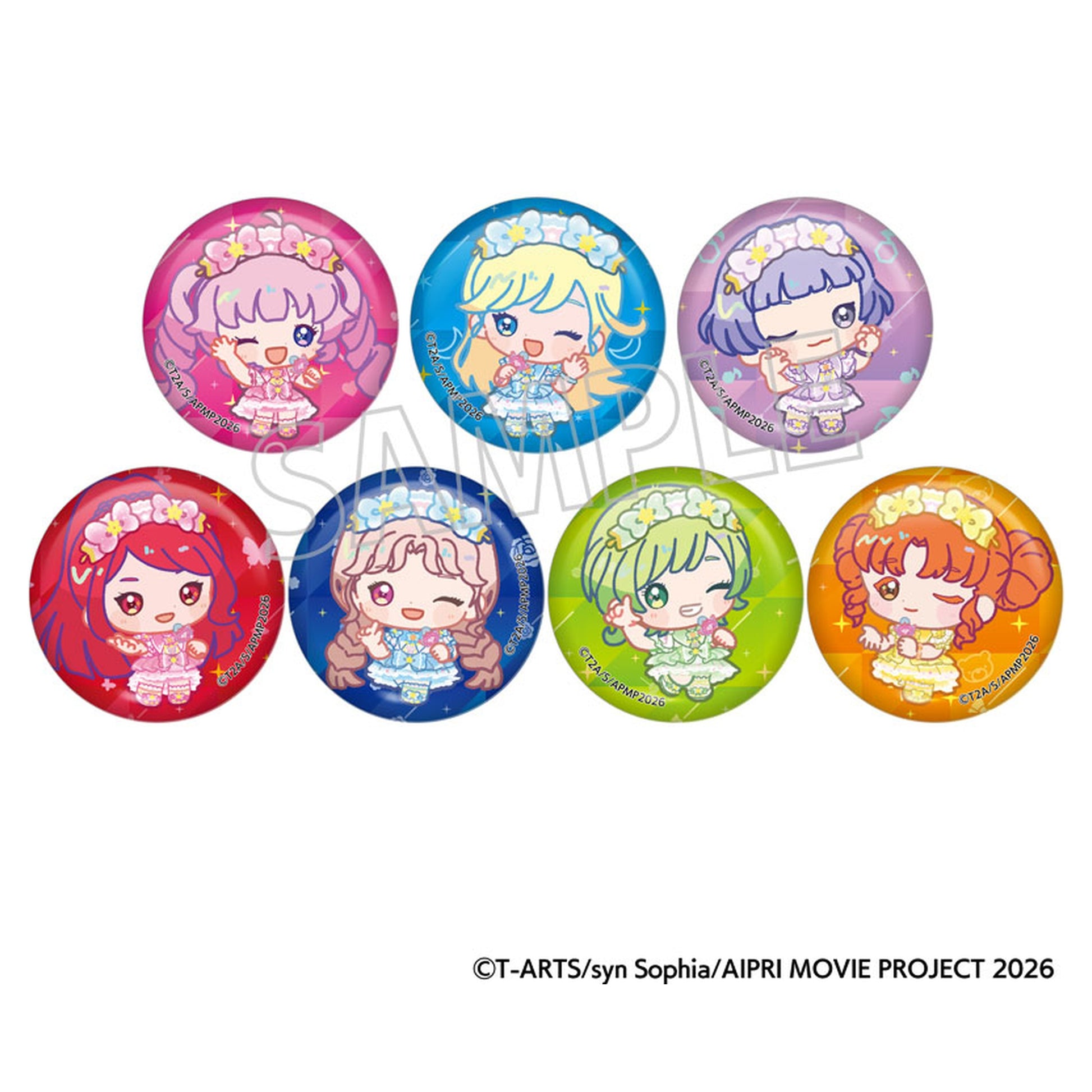Movie Secret Aipri Mankai Buzzrium Live! Mini Chara Badge Collection /A 7Pack BOX - Image 1