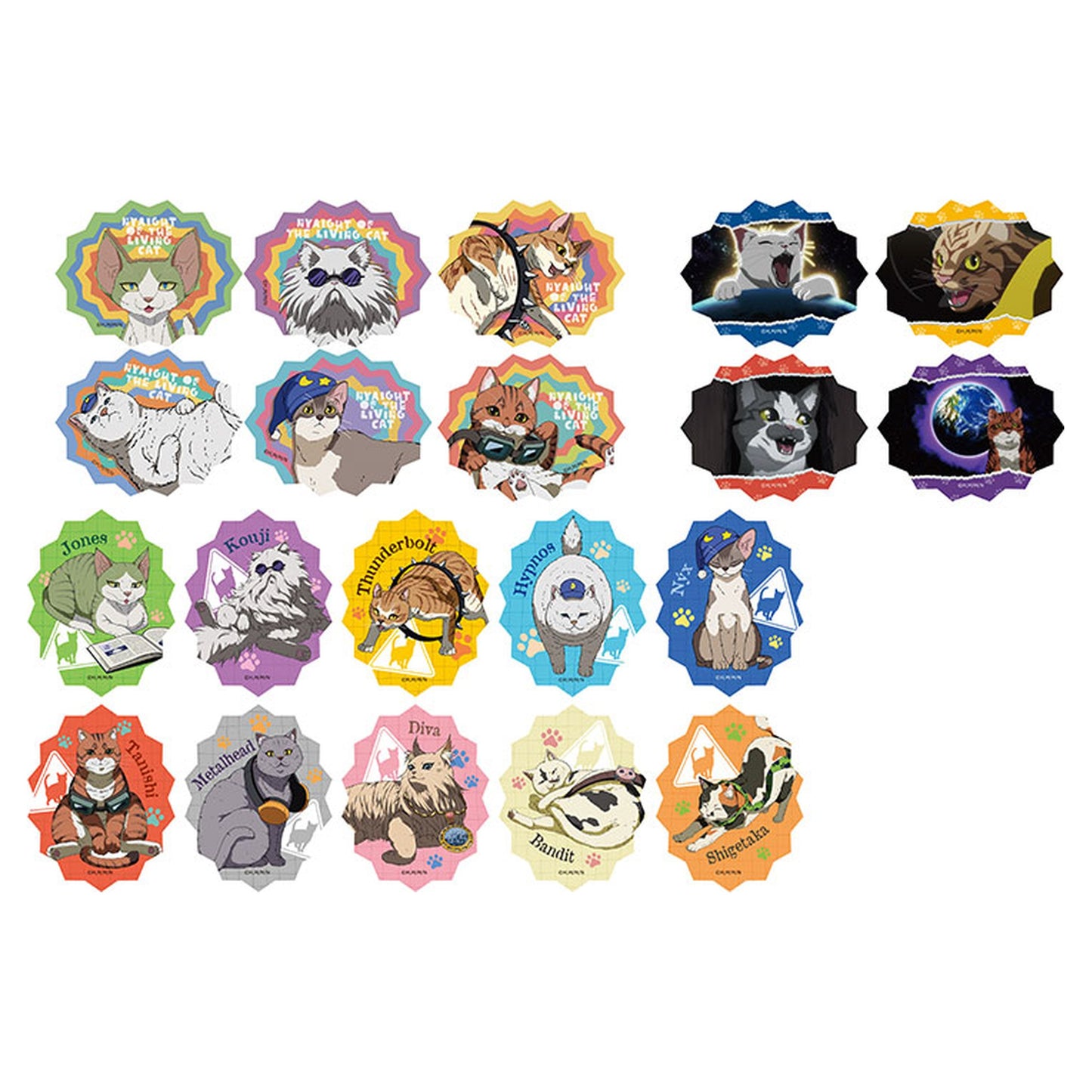 N [ya]ight of the Living Cat Prism Sticker Gum 20Pack BOX (CANDY TOY) - Image 1