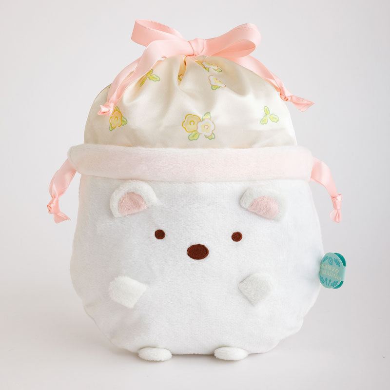 Sumikko Gurashi Tanuki no Manmaru Restaurant Plush 2WAY Drawstring Bag Shirokuma - Image 3