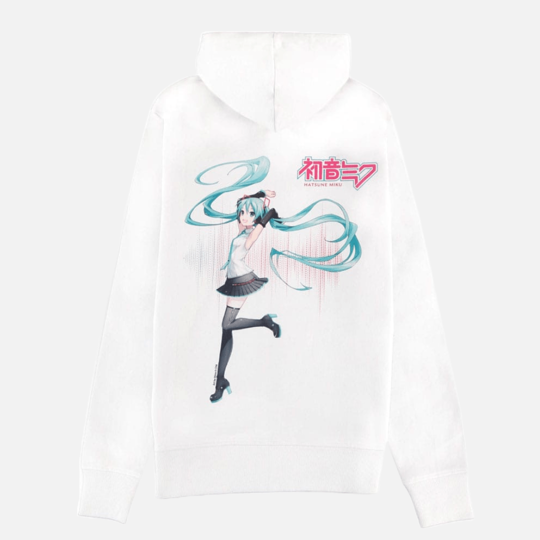 Hatsune Miku Zipper Hoodie White - Otaku Gems