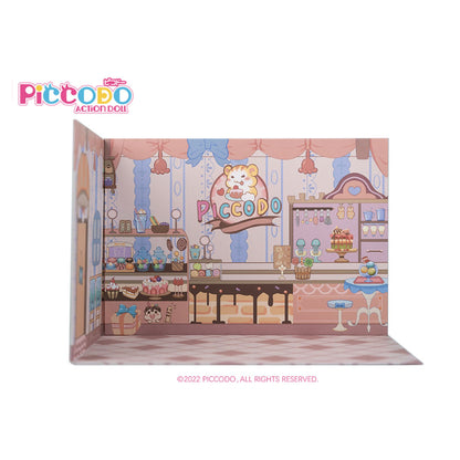 PICCODO ACTION DOLL Background Board M Cake Shop Display - Image 1
