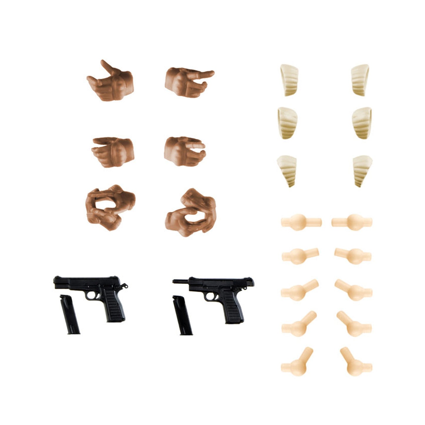 LittleArmory Sousai Shoujo Teien Tactical Glove 2 Handgun Set (Tan) Plastic Model - Image 1