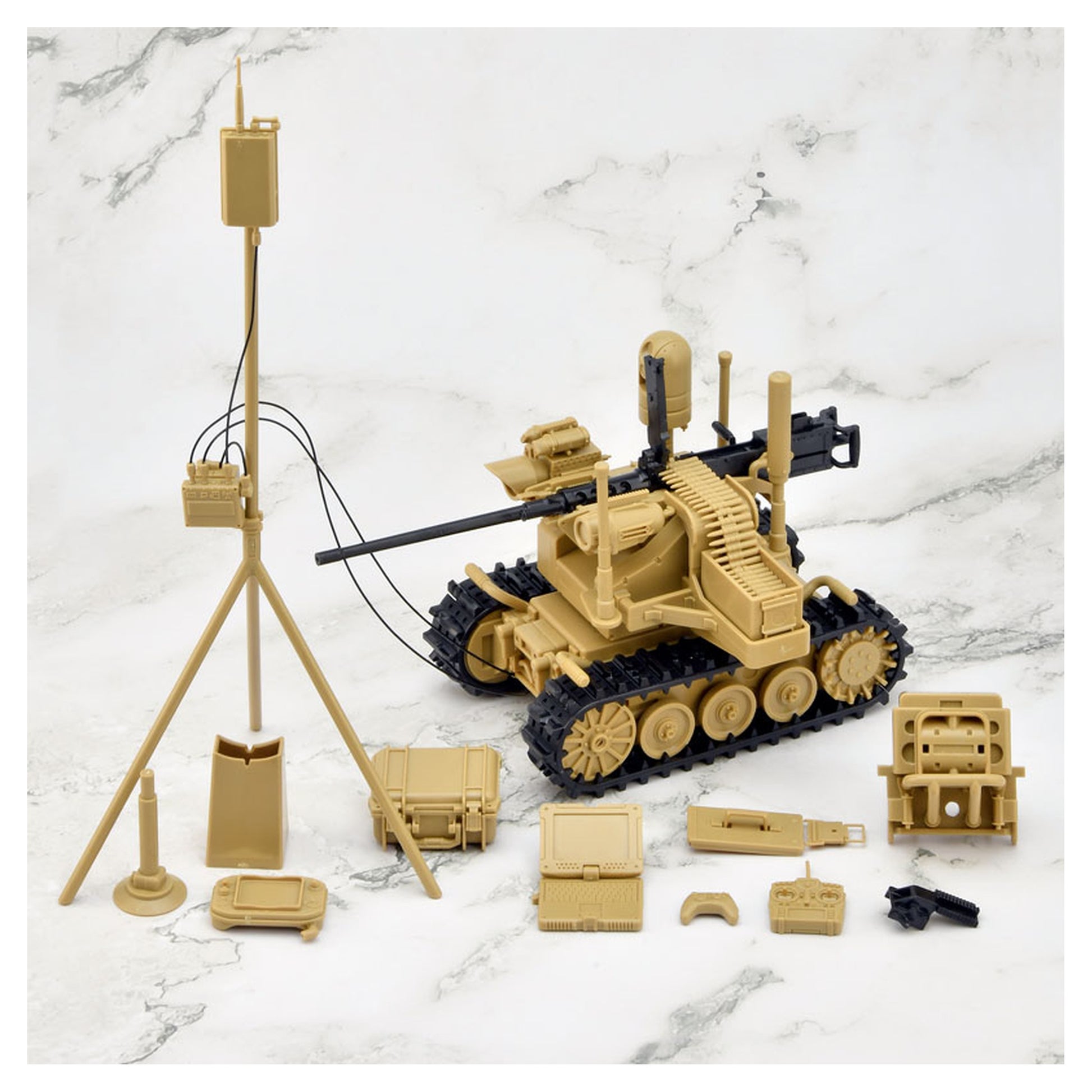 LittleArmory LD049 UGV Armed Robot System 2 Caliber Carrier 1/12 Plastic Model - Image 1