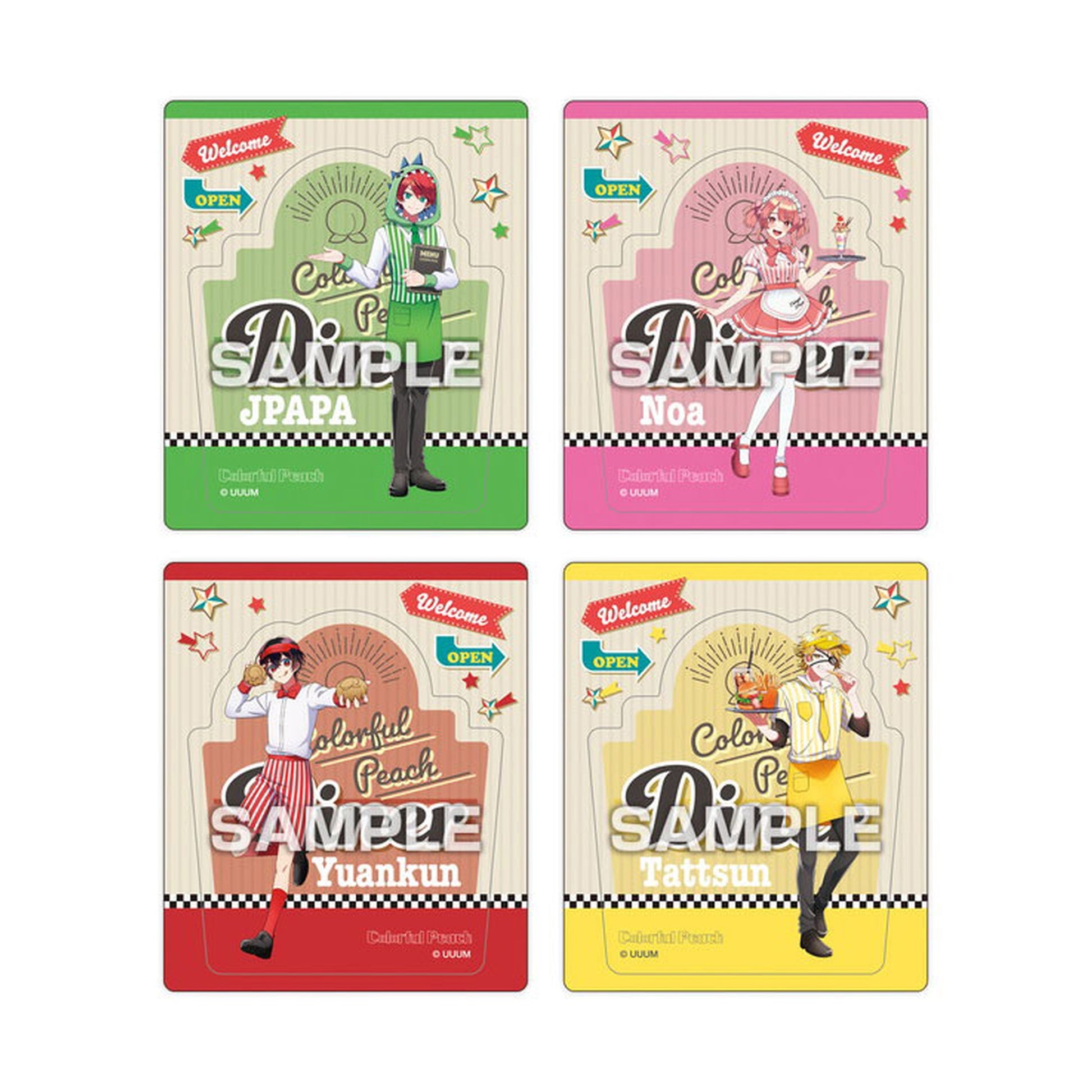 Colorful Peach Magnet Collection Gum Colorful Peach Diner 14 Pack BOX (Candy Toy) - Image 1