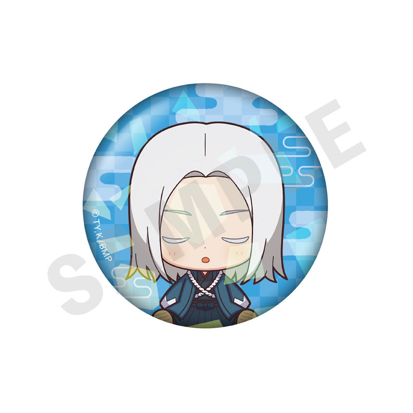 TV Anime "The Blue Wolves of Mibu" Good Night Series Trading Hologram Tin Badge 7Item Set - Image 1