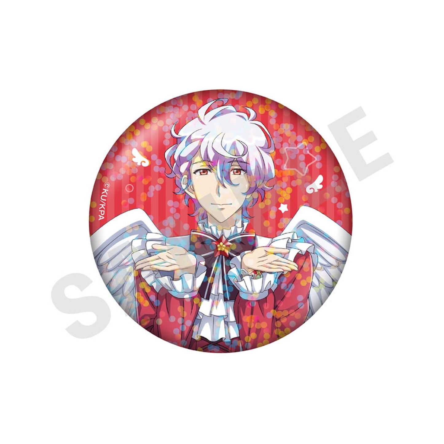 Cute High Earth Defense Club ETERNAL LOVE! Trading Hologram Tin Badge Angel & Devil ver. (HAPPY KISS) 10-Item Set - Image 1