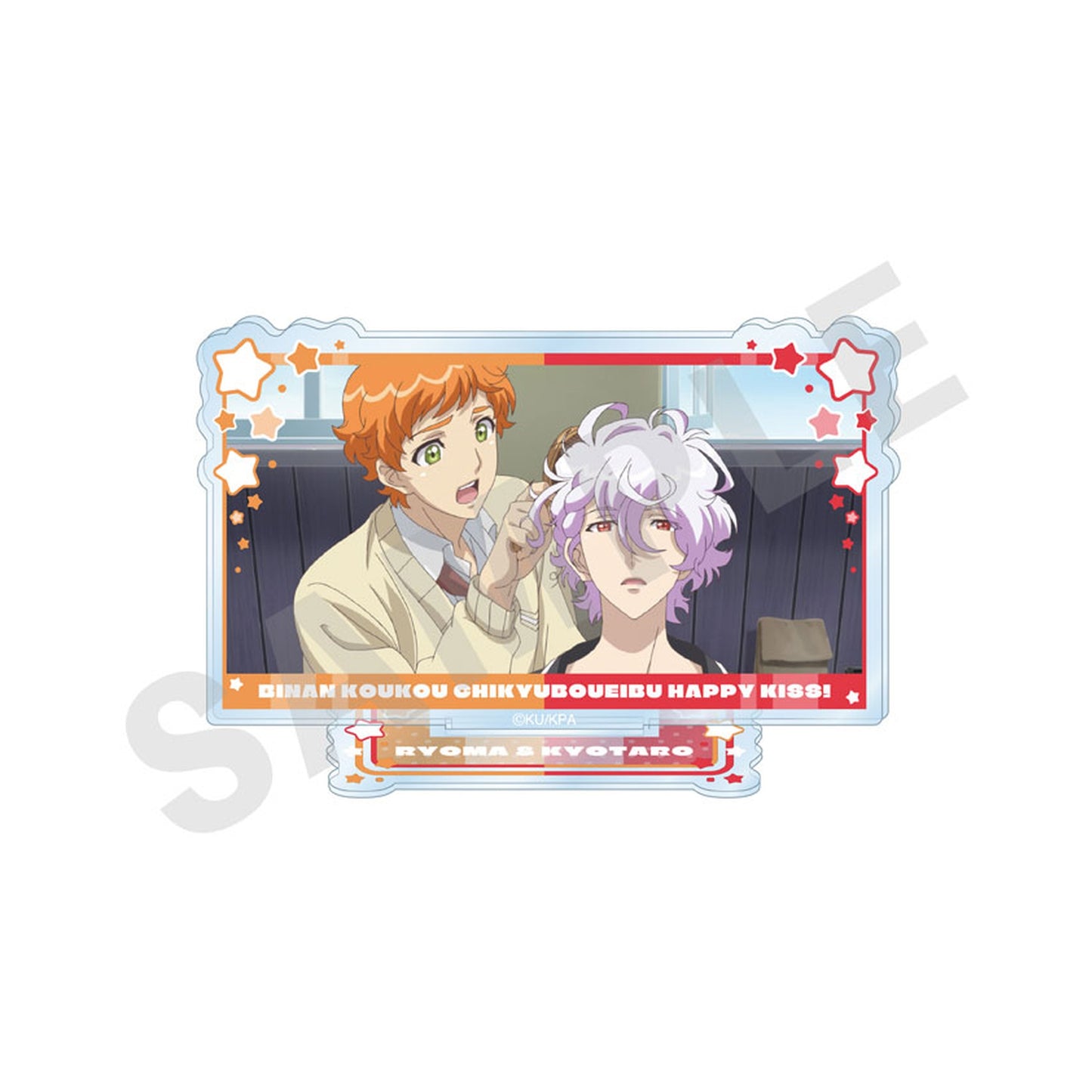 Movie Cute High Earth Defense Club ETERNAL LOVE! Trading Scene Acrylic Stand HAPPY KISS Set - Image 1