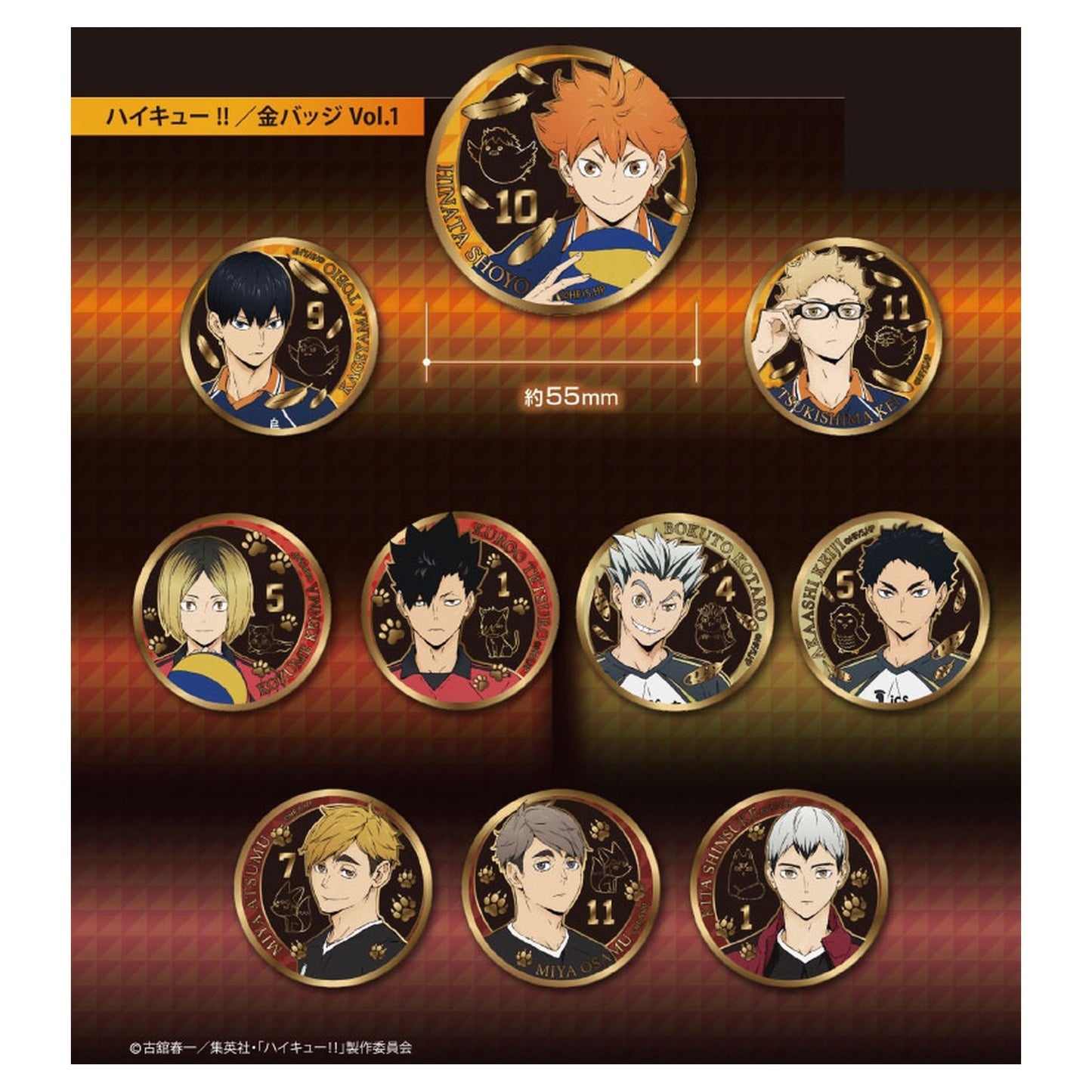 Haikyuu!! Gold Badge Vol.1 10 Pack Box - Image 1