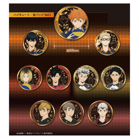 Haikyuu!! Gold Badge Vol.1 10 Pack Box - Image 1