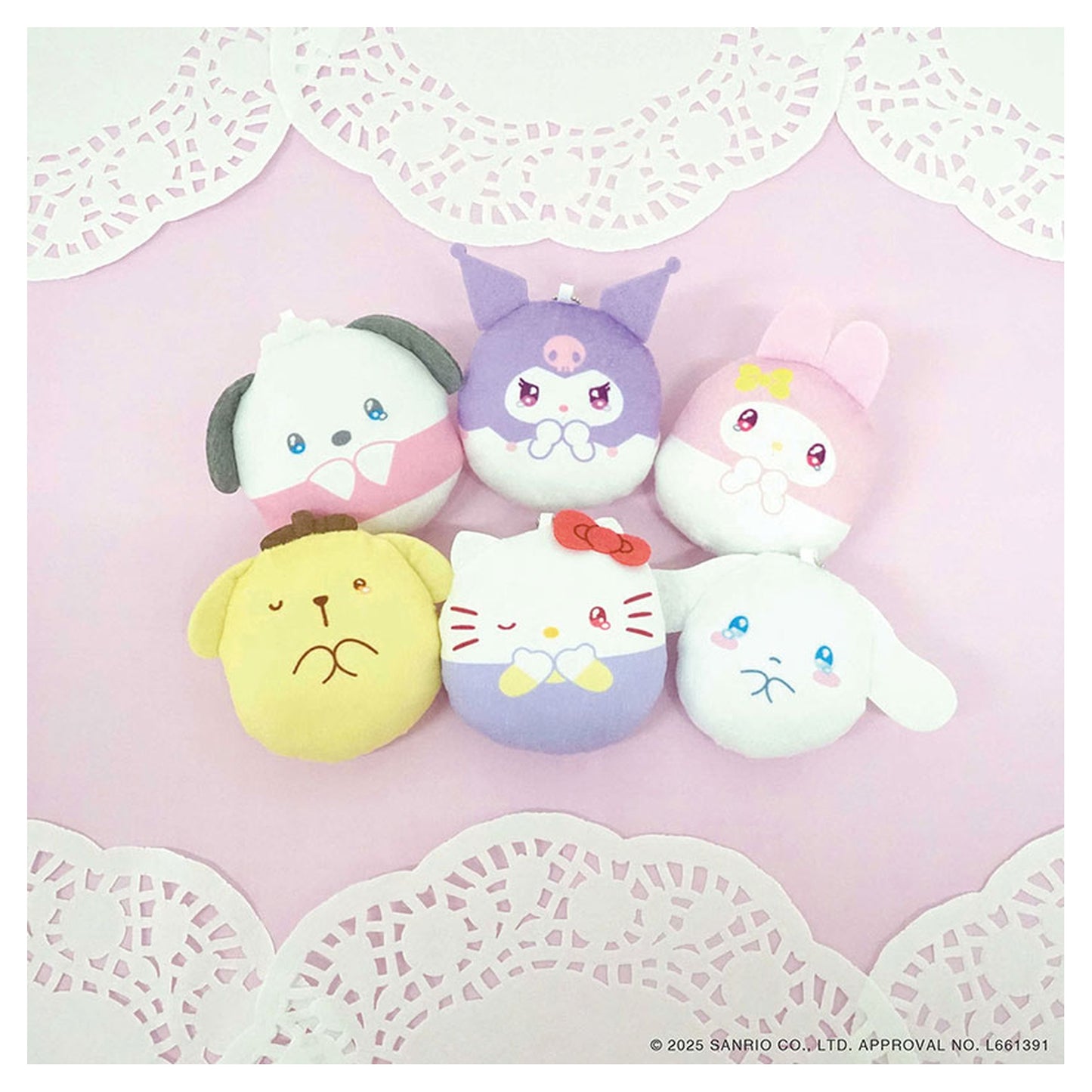 Sanrio Characters Cushion Keychain 12 Pack Box - Image 1