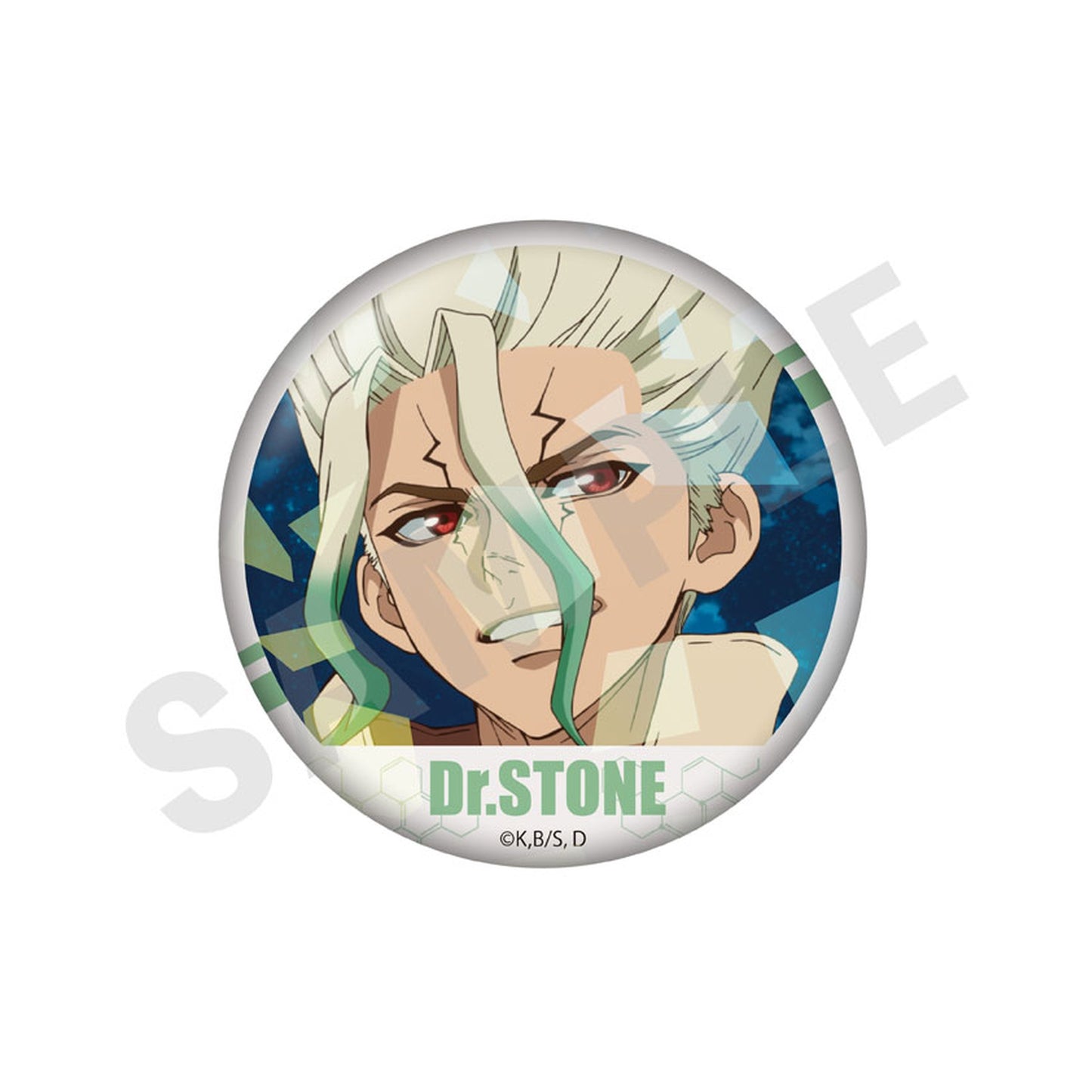"Dr. STONE" Trading Shiny Scene Photo Tin Badge 10Pack BOX - Image 1