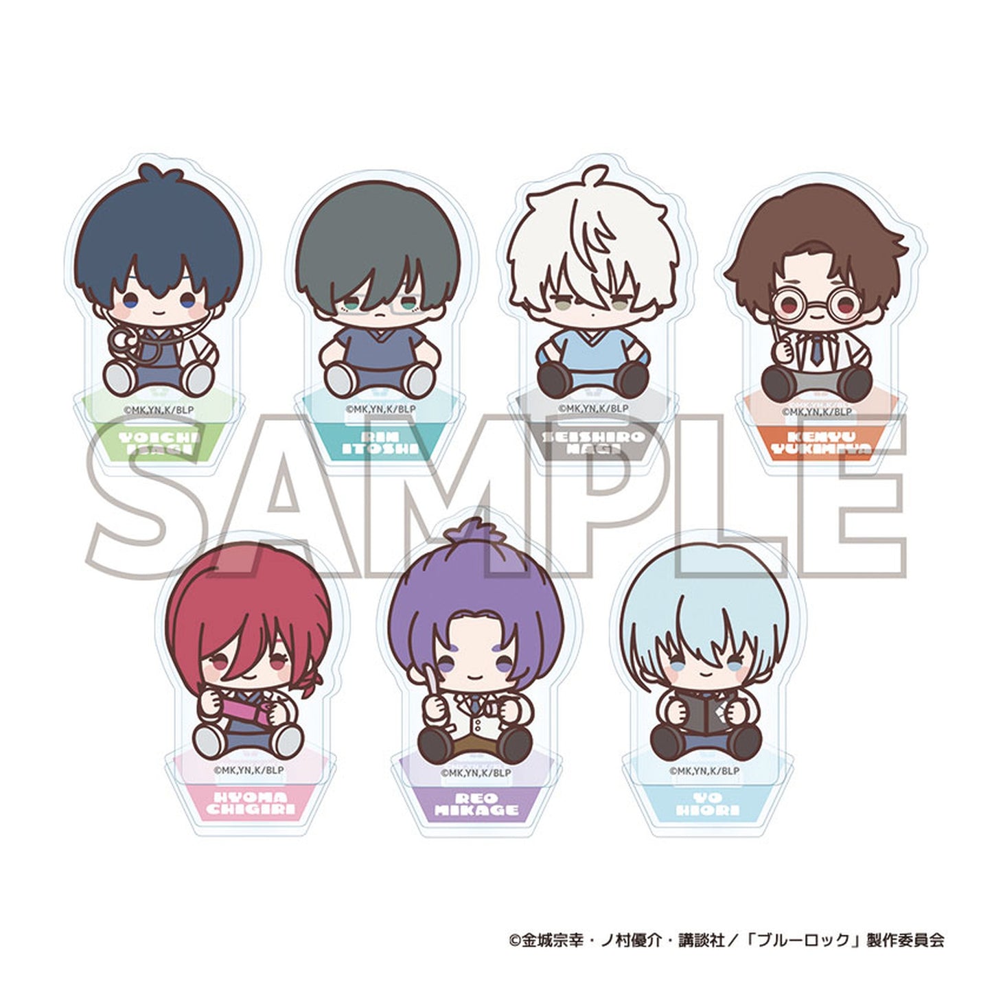 Bluelock Trading Mini Acrylic Stand Bluelock Clinic Chibi 7Pack BOX - Image 1
