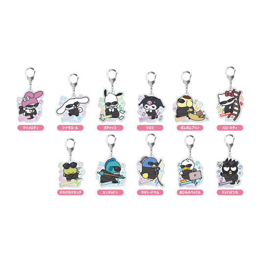 Sanrio Characters Aurora Acrylic Keychain Manekkoode Spy Ver. 11Pack BOX - Image 1