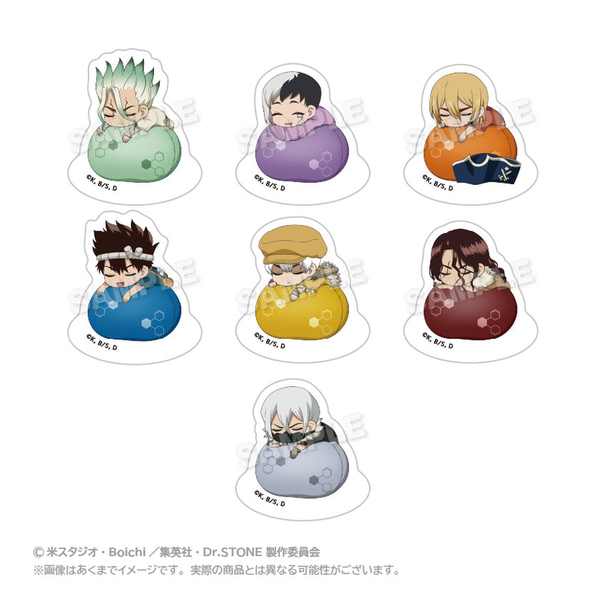 Dr. STONE Trading YuraYura Fuwamin Acrylic Mascot 7Pack BOX - Image 1