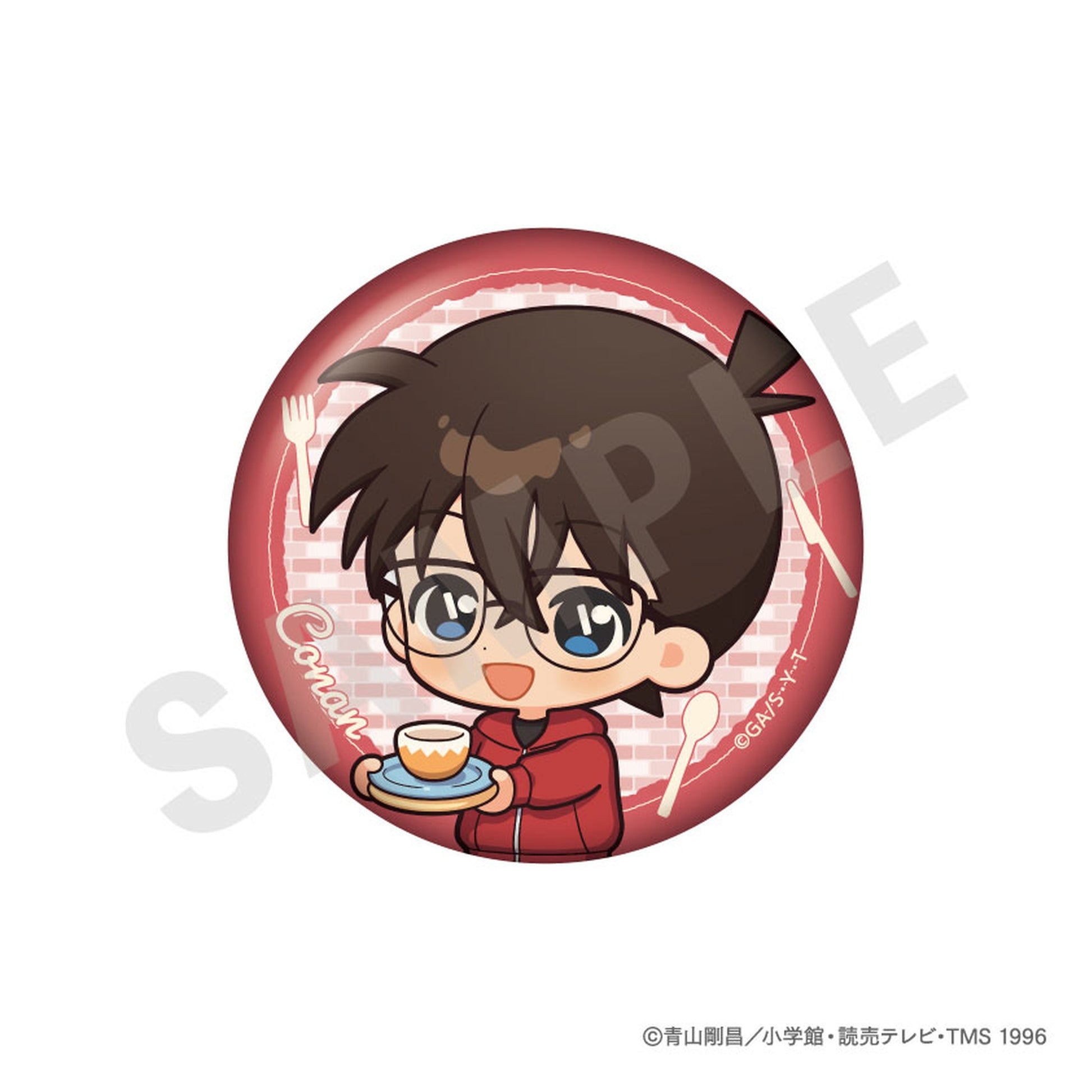 Detective Conan Trading Tin Badge Mini Chara Kitchen ver. 8Pack BOX - Image 1