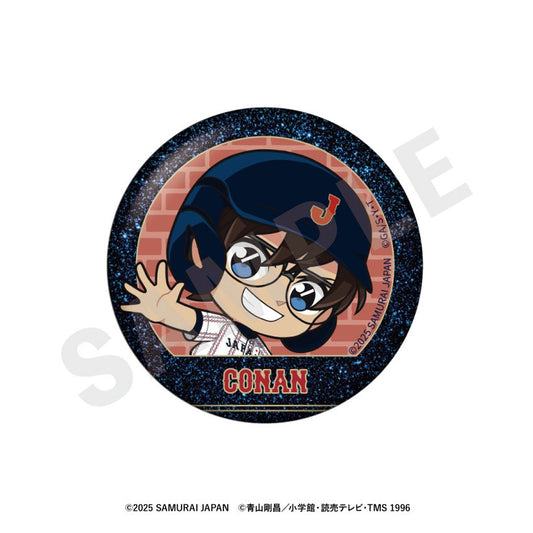 Samurai Japan x Detective Conan Mini Chara Trading Shiny Tin Badge 8Pack BOX - Image 1