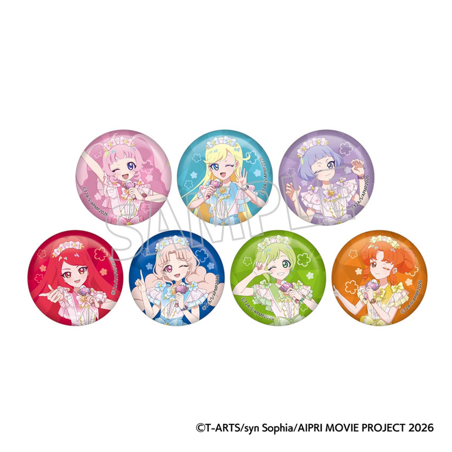Movie Secret Aipri Mankai Buzzrium Live! Hologram Chara Badge Collection 7Pack BOX - Image 1