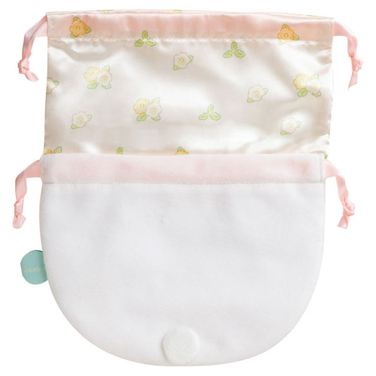 Sumikko Gurashi Tanuki no Manmaru Restaurant Plush 2WAY Drawstring Bag Shirokuma - Image 1