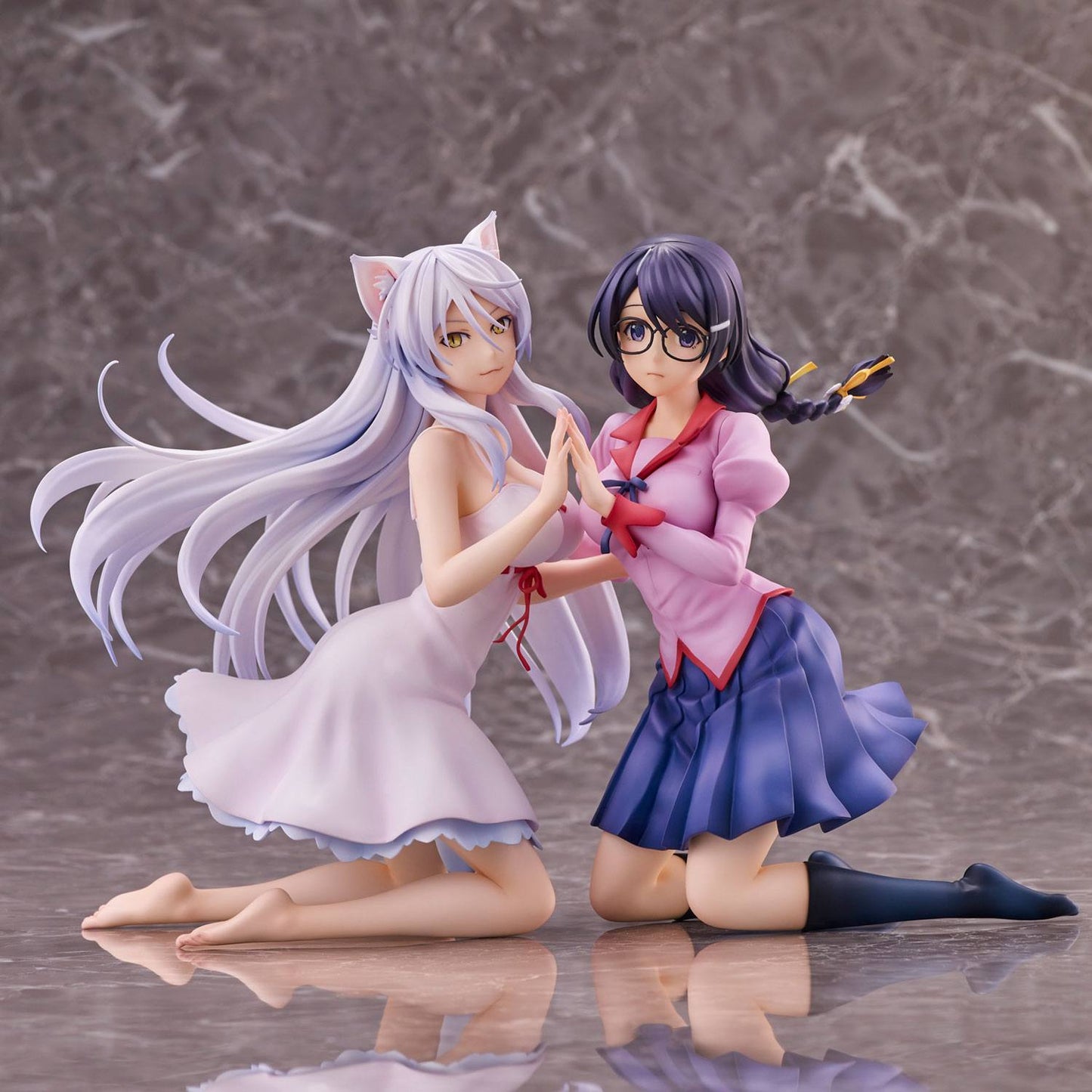 Nekomonogatari Monogatari Series PVC Statues Tsubasa Hanekawa Set (re-run) 19 cm