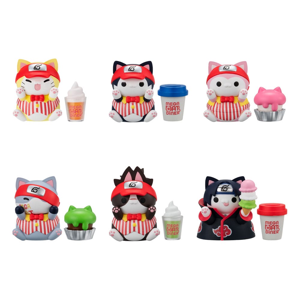 Naruto Shippuden Mega Cat Project Nyaruto! Trading Figures Mega Cat Diner 3 cm Assortment (6)